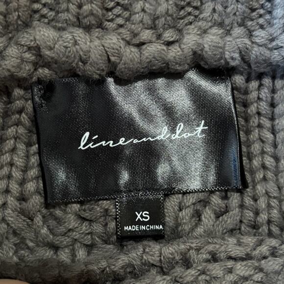 Line & Dot Jasper Fringe Sweater XS Gray Cable Knit CottageCore CabinCore NWT - Picture 8 of 10